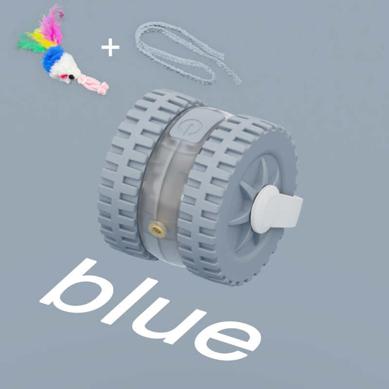 Blue toy with colorful feathers on a Blue background