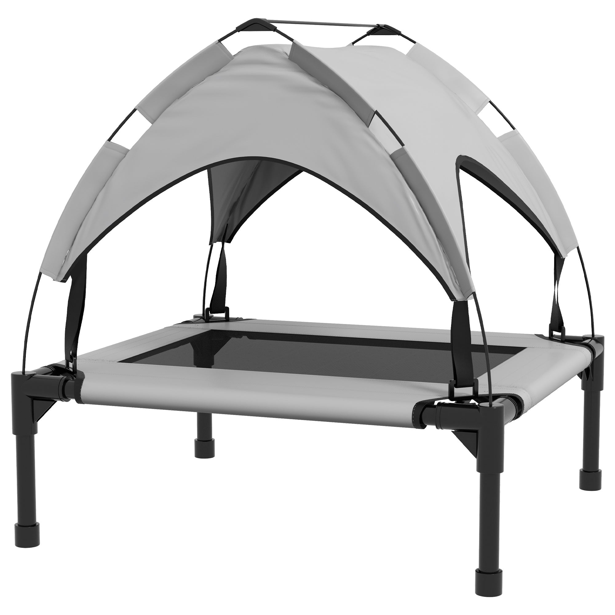Pet bed with canopy on a white background