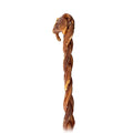 Twisted dried lamb gullet on a white background