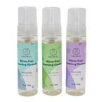 Three bottles of Drby Pet Co Rinse-Free Foaming Cleanser on a white background