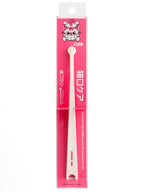 Cat toothbrush with pink packaging featuring a cartoon cat design on a white background.