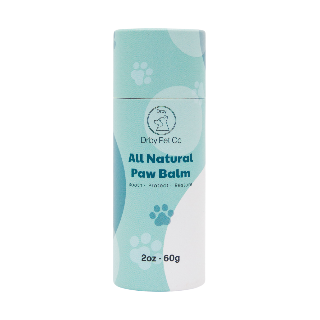 Drby Pet Co All Natural Paw Balm container on a white background