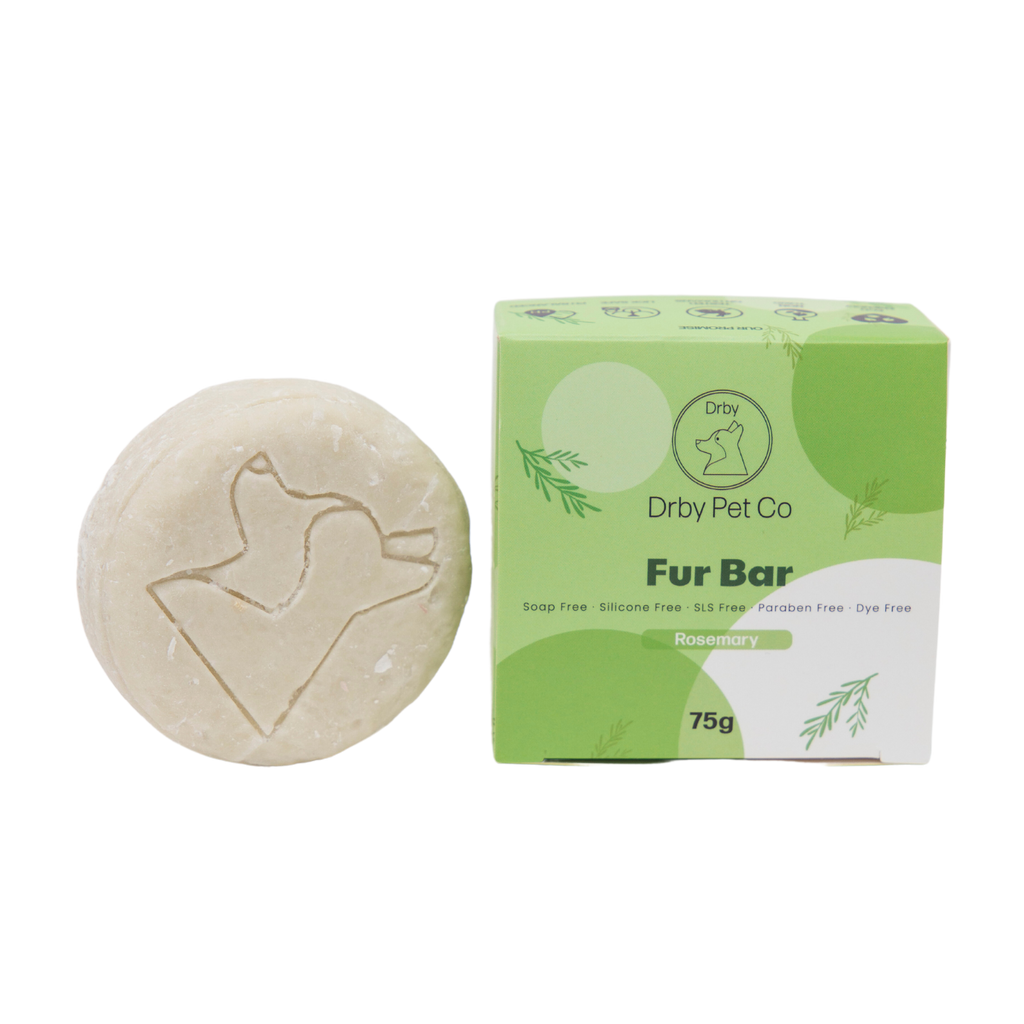 Pet fur bar and its packaging on a white background
