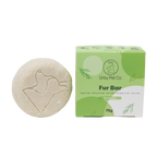 Pet fur bar and its packaging on a white background