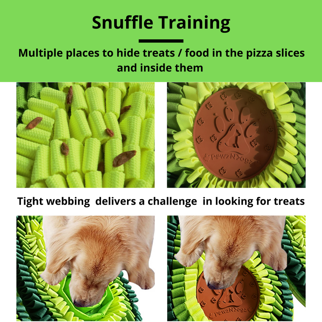 Dog toy with treats hidden inside, designed for snuffle training.