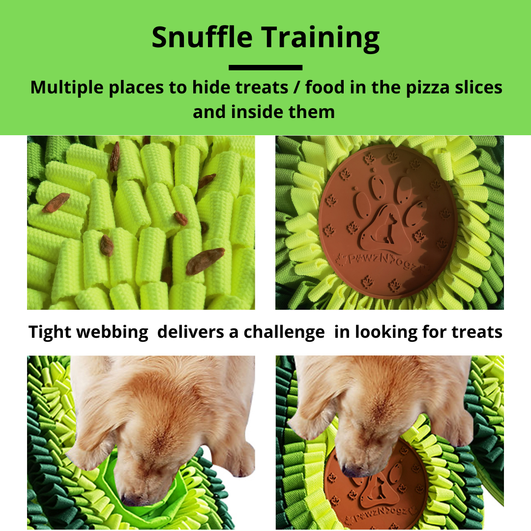 Dog toy with treats hidden inside, designed for snuffle training.