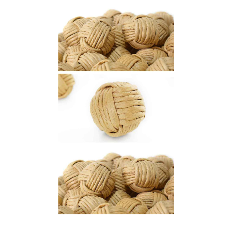 Beige rope balls on a white background