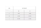 Size chart for suits with weight limits in kilograms and pounds