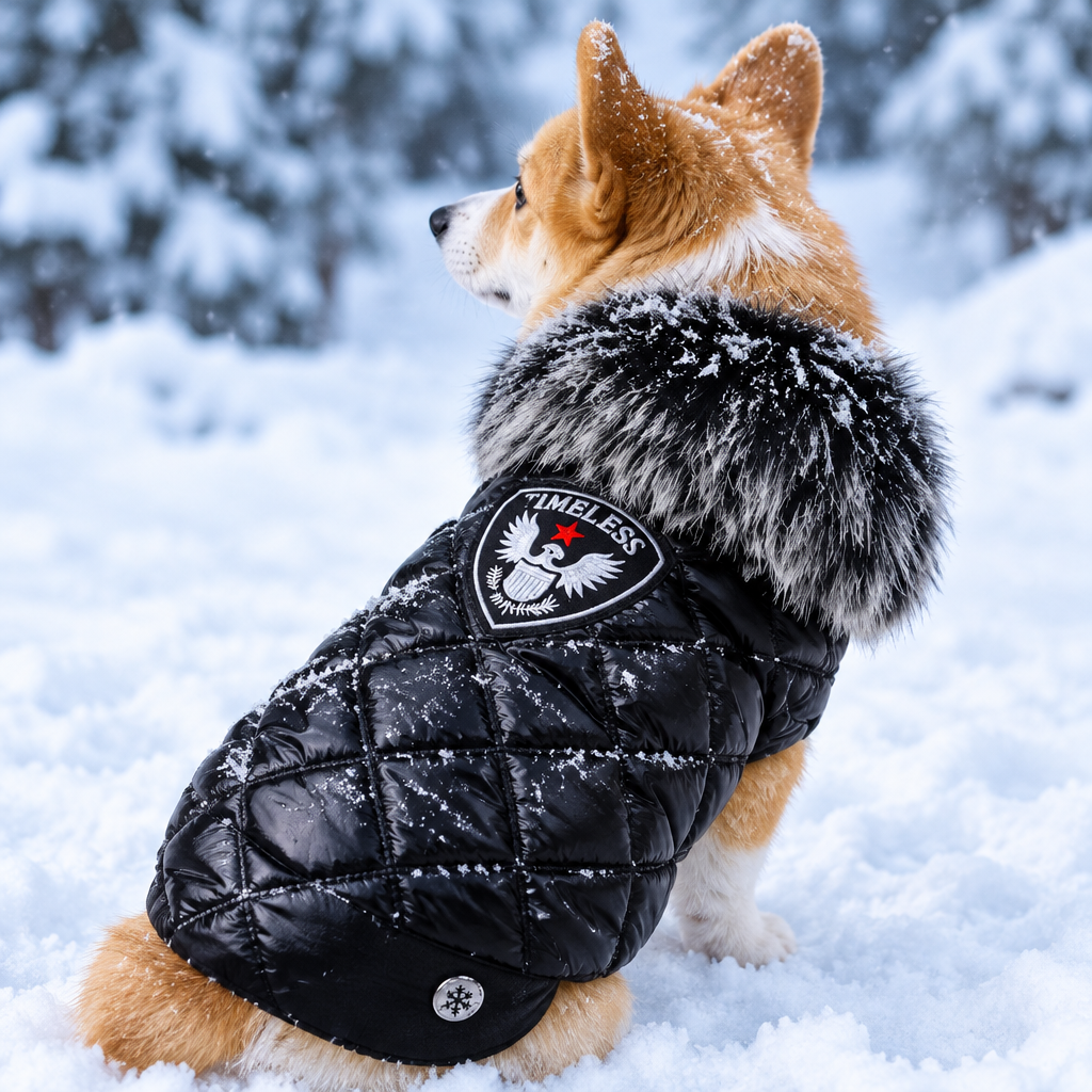 Bomber Dog Jacket | Dog Jacket for Cold Weather | Black