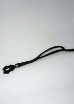 Black leash on a white background