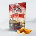Rocky Mountain Raw Poutine snack package with snacks on a white background