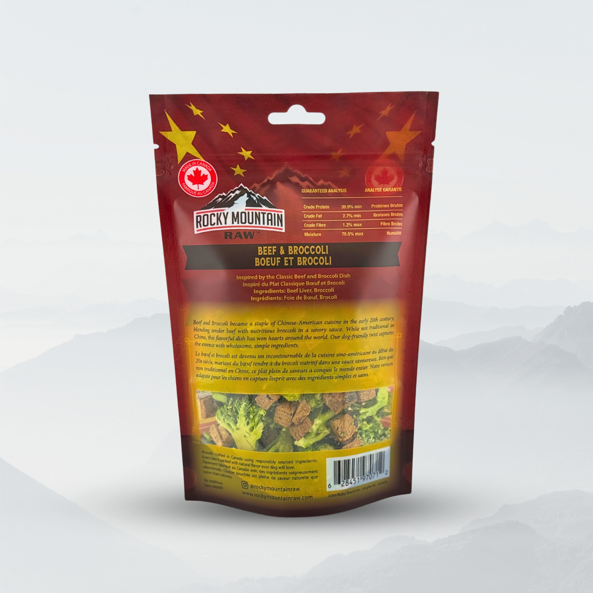 Rocky Mountain Raw pet food package on a white background