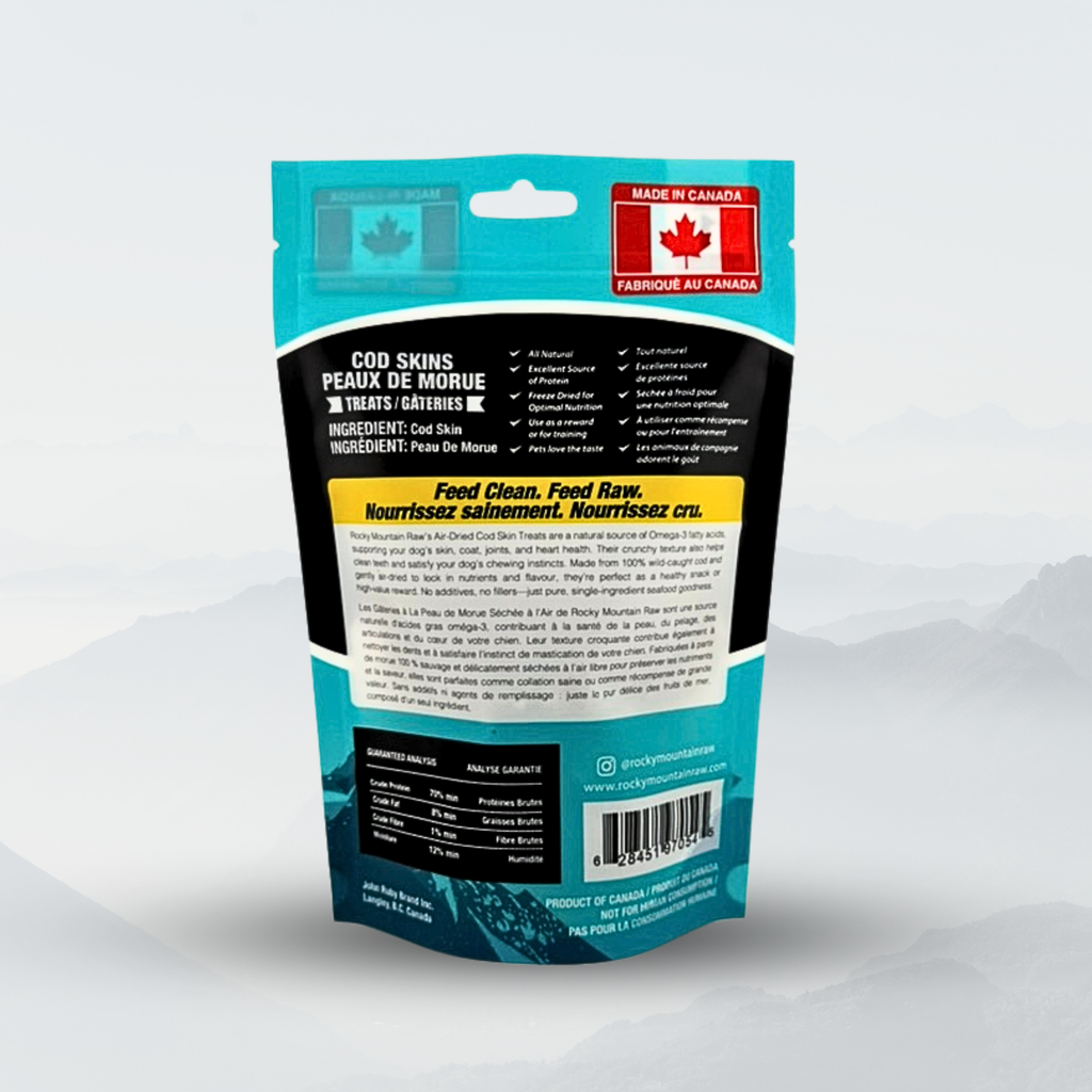 Dog food package with Canadian branding on a white background