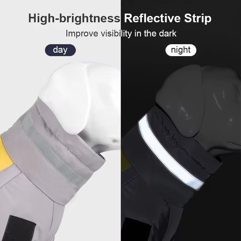 Reflective strip on clothing showing improved visibility in day and night conditions.