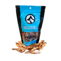 Package of dried sardines with a blue label on a white background