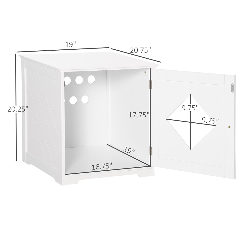 Hidden Cat Litter Box Enclosure Furniture | Modern End Table Cabinet