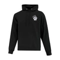 Black hoodie with a paw print and 'Fur Dad' text on a white background