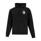 Black hoodie with a paw print and 'Fur Dad' text on a white background