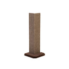 Cat scratching post with brown base on a white background