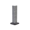 Gray cat scratching post on a white background
