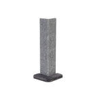 Gray cat scratching post on a white background