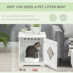 Hidden Cat Litter Box Enclosure Furniture | Modern End Table Cabinet