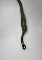 Cactus Green dog leash with a black clip on a white background