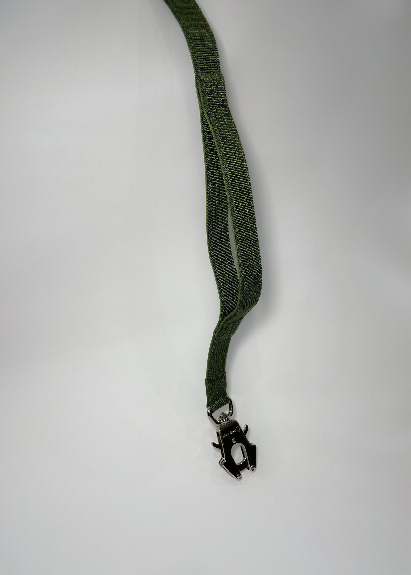 Cactus Green dog leash with a black clip on a white background