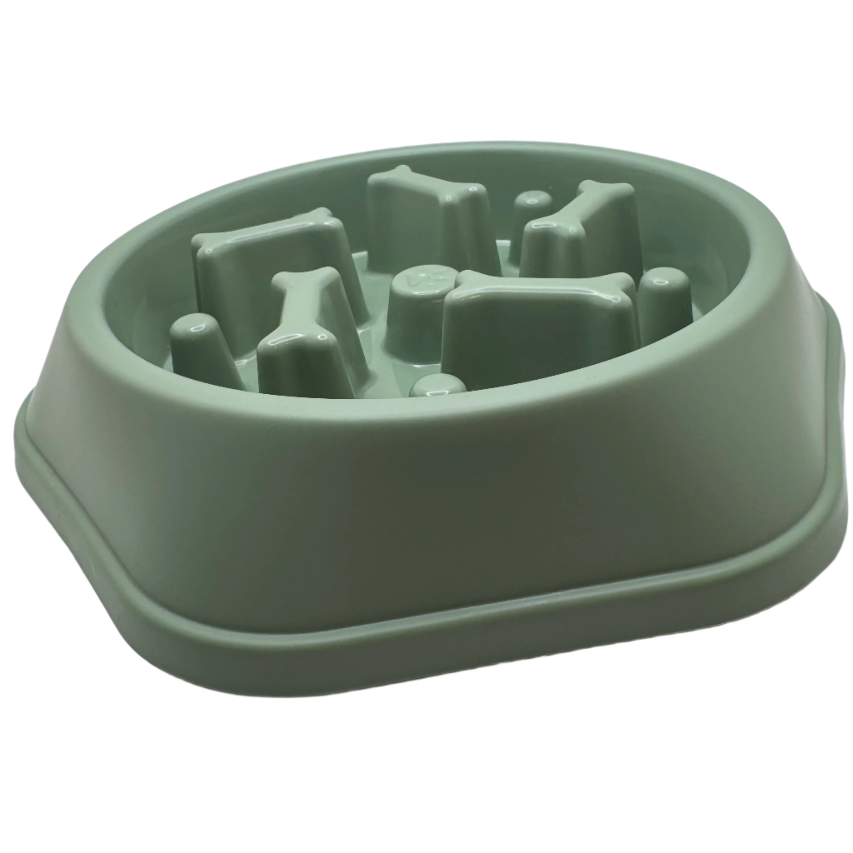 Green slow feeder bowl for pets on a white background