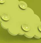 Back of a green pet lick mat on a green background