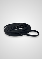 Black PVC long leash on a white background