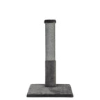 Gray cat scratching post on a white background