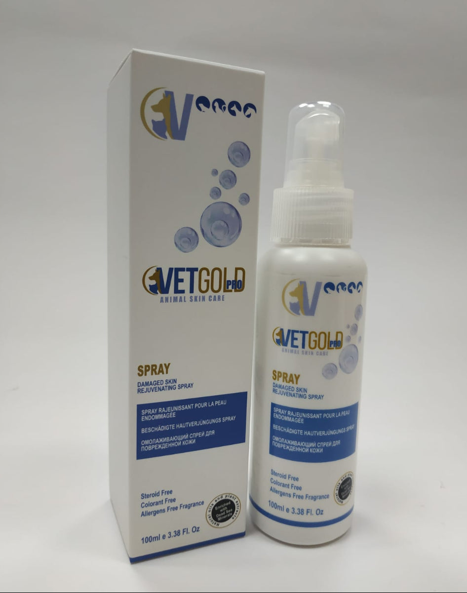 VetGold spray bottle and packaging on a white background