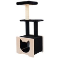 Cat tree with black and beige colors on a white background