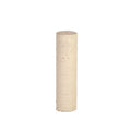 Beige cylindrical cat scratcher on a white background