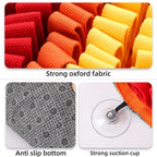 Textured fabric swatches and a suction cup with 'Strong oxford fabric' and 'Anti slip bottom' text.