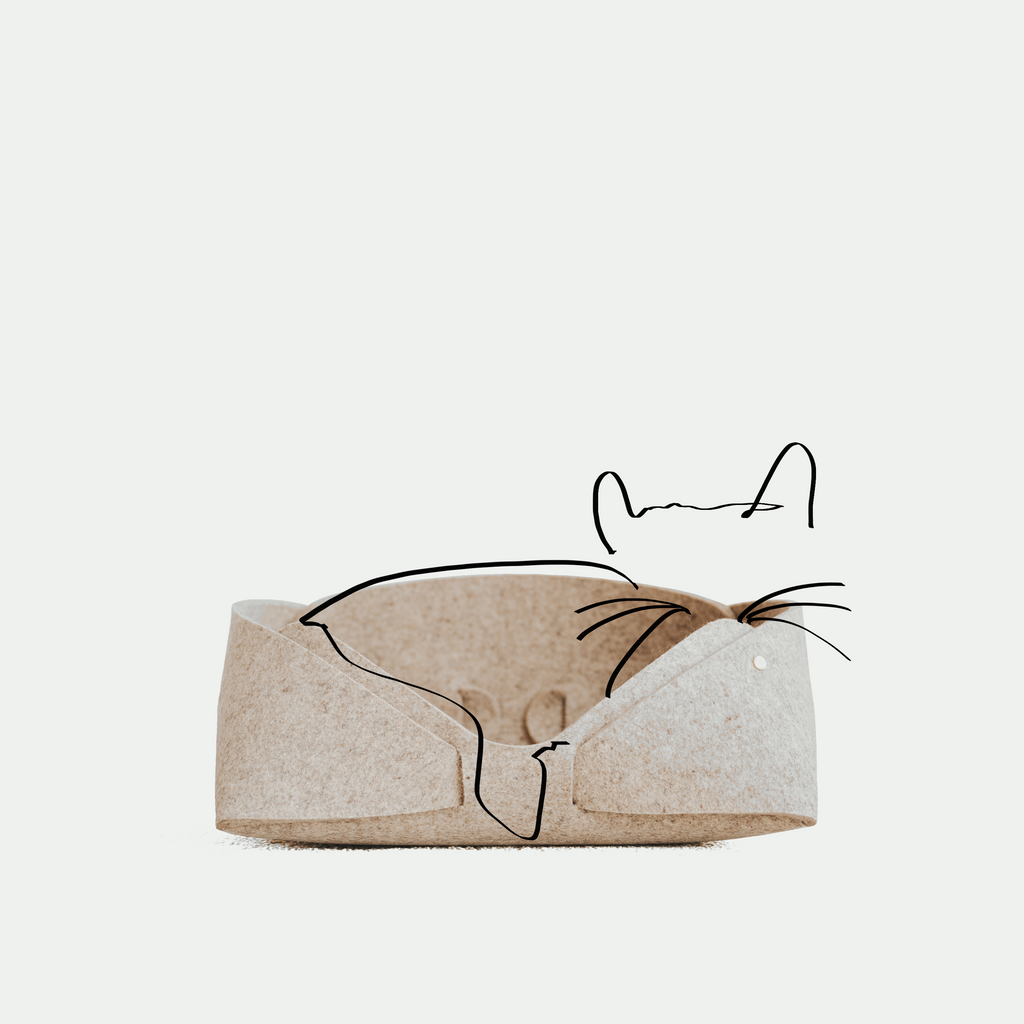 Cat-shaped pillow with a plain background