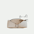 Cat-shaped pillow with a plain background