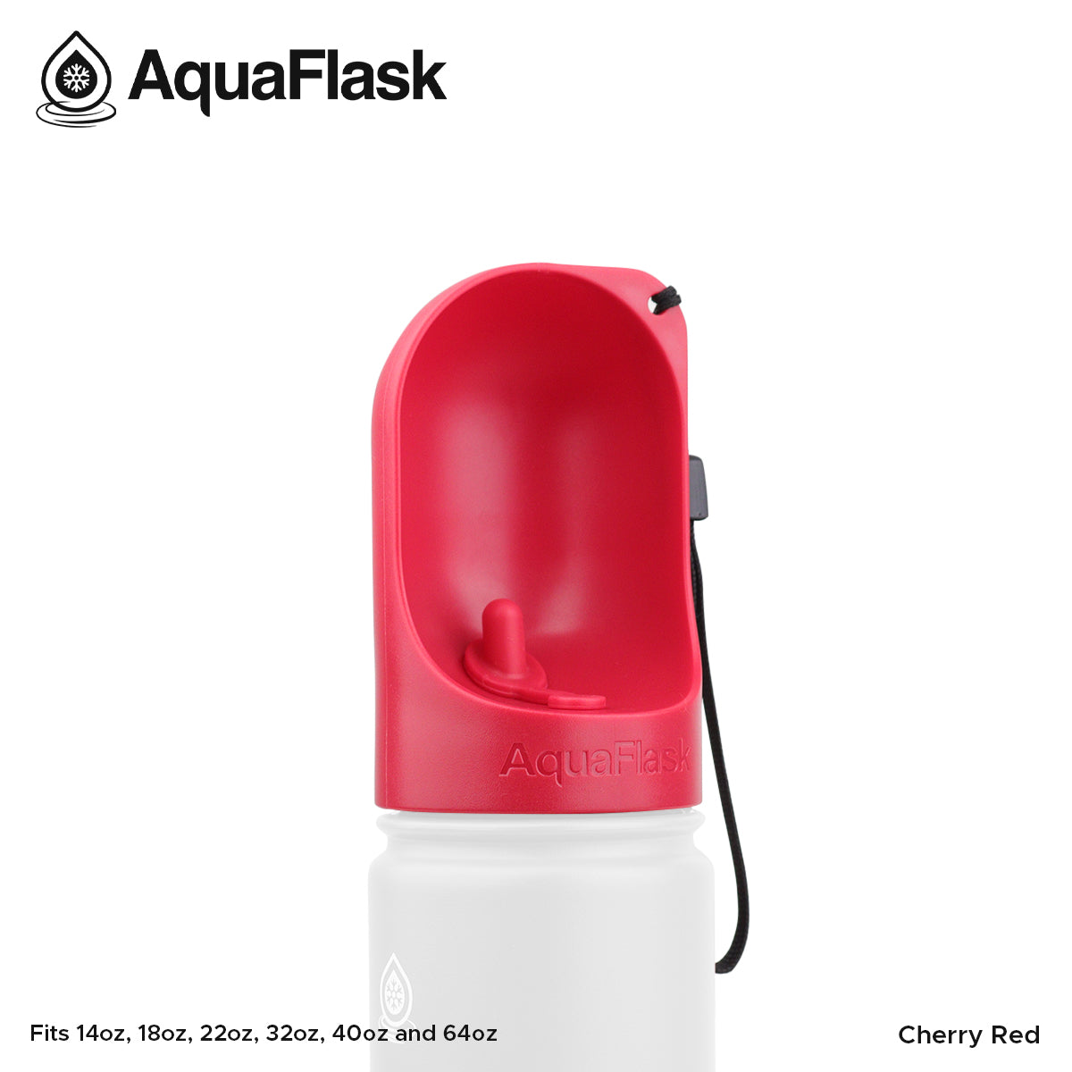 Red AquaFlask water bottle on a white background