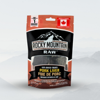 Package of Rocky Mountain Raw air-dried pork liver treats on a white background