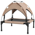 Pet cot with canopy on a white background
