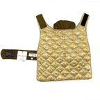 Gold Dog raincoat with a visible brand label on a white background