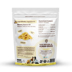 Back of a bag of Banana Chips dog treats