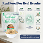 Healthybud meal patties packaging with product and benefits displayed.
