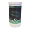 Container of green lipped mussel powder with branding on a white background