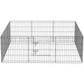 Metal pet playpen on a white background