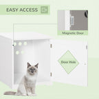 Hidden Cat Litter Box Enclosure Furniture | Modern End Table Cabinet