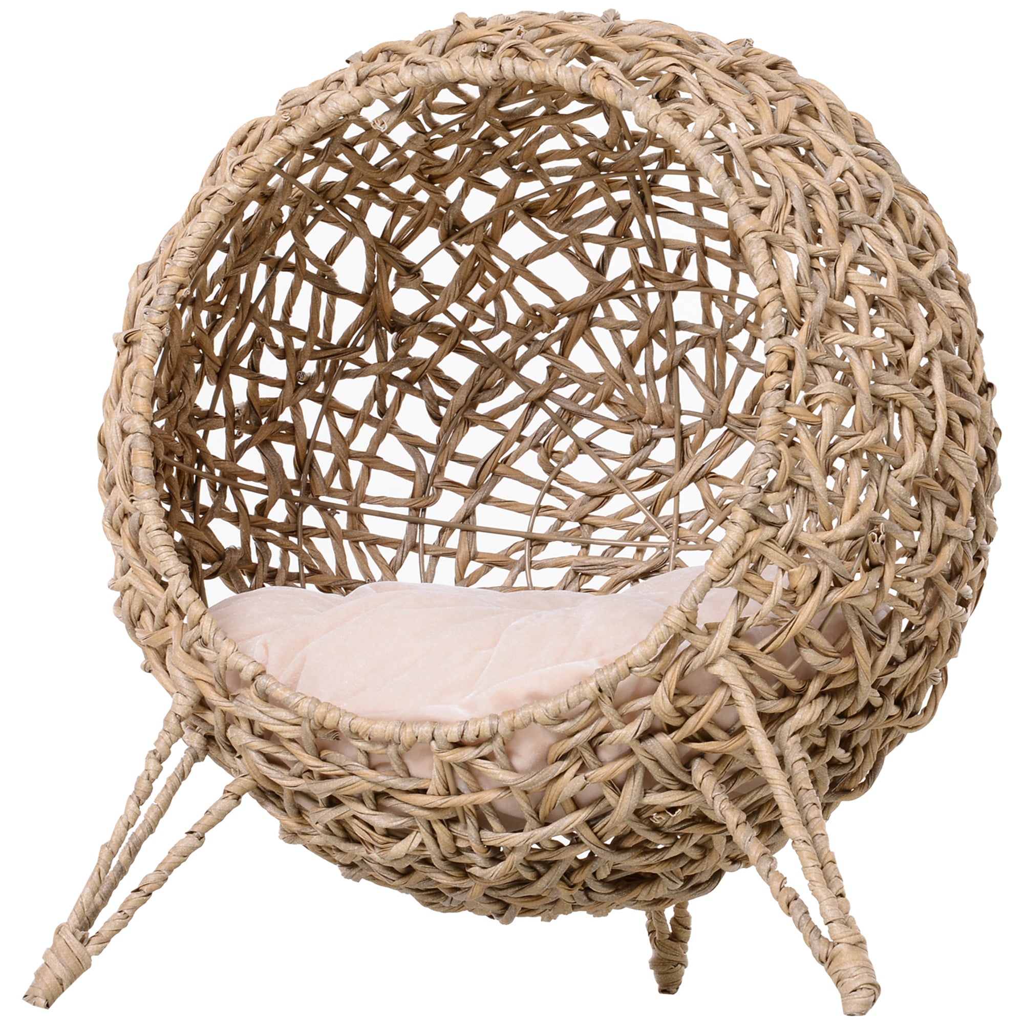 Pet Woven chair with a cushion on a white background