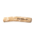 Wooden dog chew toy with 'OnlyOneTreats' branding on a white background