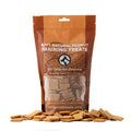 Package of soft natural peanut training treats with visible treats on a white background